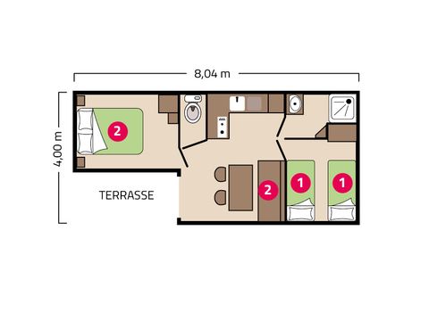 MOBILHOME 6 personnes - Loggia Éco 4/6 personnes