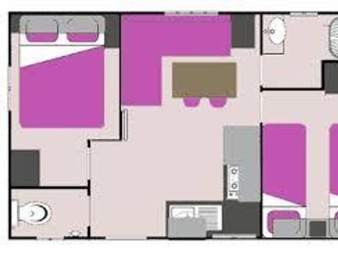 MOBILHOME 4 personnes - Roitelet 24m², 2 Ad + 2 Enf , Terrasse couverte