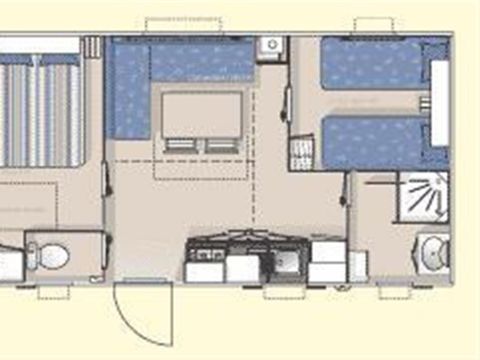 Mobilhome 6 personnes - Mobil-home Goéland 28m² avec Tv + Terrasse couverte