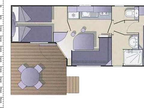 MOBILHOME 5 personnes - Mésange 27m² , Terrasse couverte