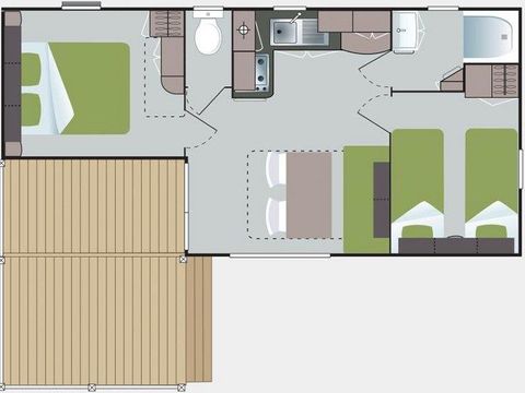 Mobilhome 6 personnes - Caraïbes - 2 chambres