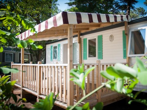 Mobilhome 6 personnes - ECO Mobil home 3ch. MAGDALENA (+ 10 ans) 29m² + Terrasse semi-couverte [durée spéciale ms]