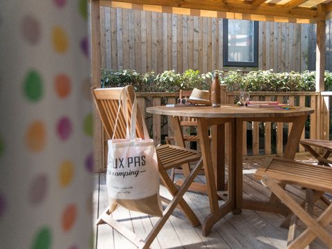 Mobilhome 3 personnes - CONFORT GLORIA (2014) 24² + Terrasse semi-couverte