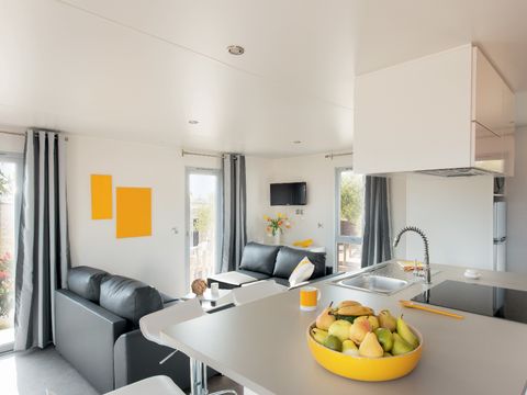 Mobilhome 4 personnes - PREMIUM Mobil home 2ch. DUNES (2015) 40m² + Terrasse semi-couverte