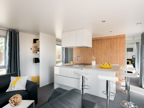 Mobilhome 4 personnes - PREMIUM Mobil home 2ch. DUNES (2015) 40m² + Terrasse semi-couverte