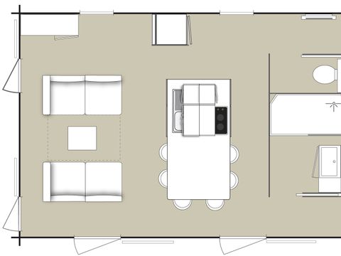 Mobilhome 4 personnes - PREMIUM Mobil home 2ch. DUNES (2015) 40m² + Terrasse semi-couverte