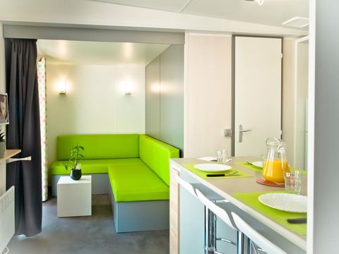 MOBILHOME 6 personnes - CONFORT Mobil home 2ch. CALYPSO (2016) 28m² + terrasse semi-couverte [durée spéciale ms] 4/6 pers