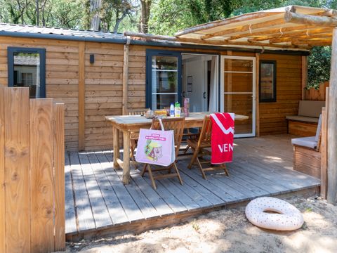 Mobilhome 4 personnes - CONFORT Mobil home PMR 2ch. CATLEYA 35m² + Terrasse semi couverte