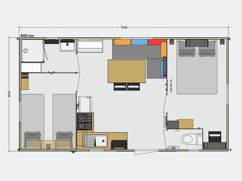 MOBILHOME 4 personnes - Mobil-home Moana - 2 chambres - 28m² 4 pers