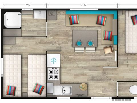 MOBILHOME 4 personnes - Mobil-home Moana - 2 chambres - 28m² 4 pers