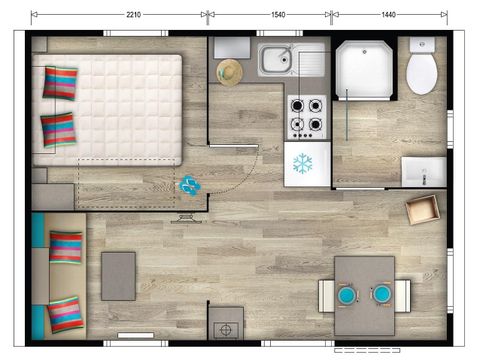 MOBILHOME 2 personnes - Mobil-home Nai'A - 1 chambre - 20m² 2 pers