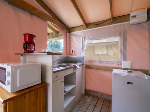 TENTE TOILE ET BOIS 5 personnes - Sahari Lodge 2chambres - sans sanitaires - 19m² 2/5 pers