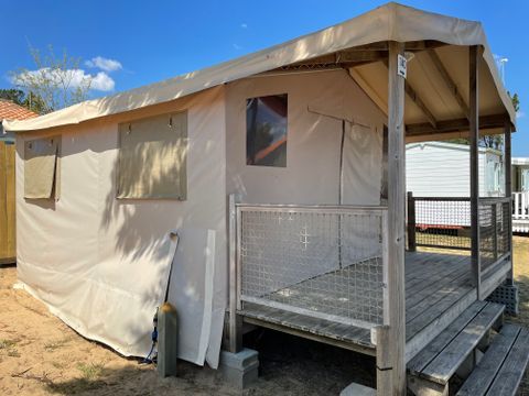 TENTE TOILE ET BOIS 5 personnes - Sahari Lodge 2chambres - sans sanitaires - 19m² 2/5 pers