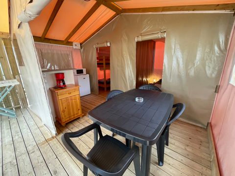 TENTE TOILE ET BOIS 5 personnes - Sahari Lodge 2chambres - sans sanitaires - 19m² 2/5 pers