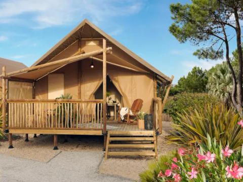 TENTE TOILE ET BOIS 4 personnes - Jungle Lodge 2chambres - avec SDB - 26m² 2/4 pers.