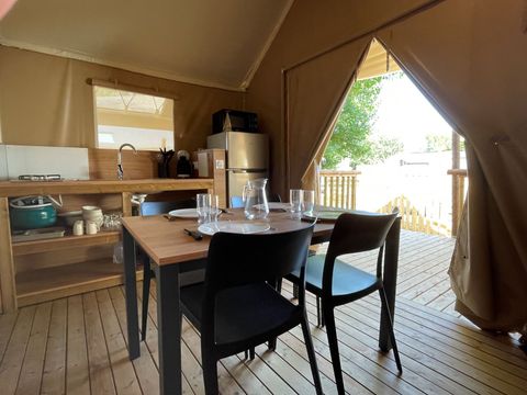 TENTE TOILE ET BOIS 4 personnes - Jungle Lodge 2chambres - avec SDB - 26m² 2/4 pers.
