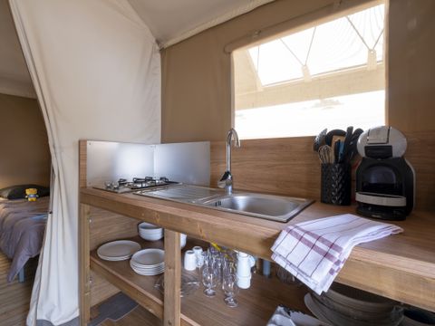 TENTE TOILE ET BOIS 4 personnes - Jungle Lodge 2chambres - avec SDB - 26m² 2/4 pers.