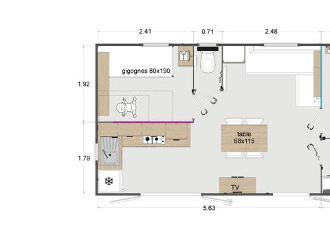 MOBILHOME 4 personnes - Prémium SPA CLIM LV 2 chambres 30m²
