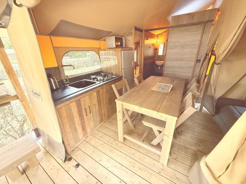 TENTE TOILE ET BOIS 5 personnes - Kabane Lodge 34 m²