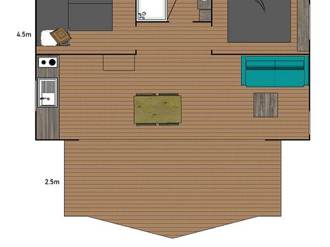 TENTE TOILE ET BOIS 5 personnes - Kabane Lodge 34 m²