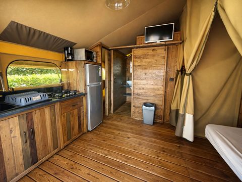 TENTE TOILE ET BOIS 5 personnes - Kabane Lodge 34 m²