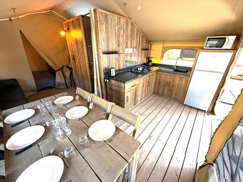 TENTE TOILE ET BOIS 6 personnes - Kabane Lodge 46 m²