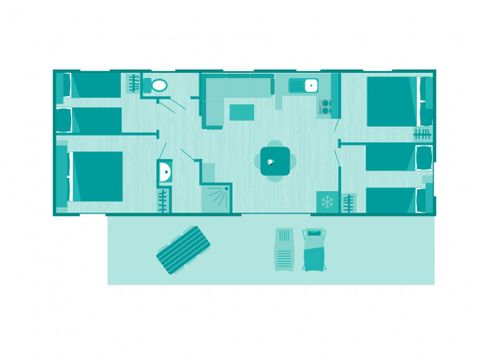 MOBILHOME 8 personnes - Famille 4 chambres - Smala