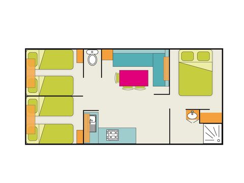 MOBILHOME 6 personnes - Eldorado Confort 3 chambres 30m²
