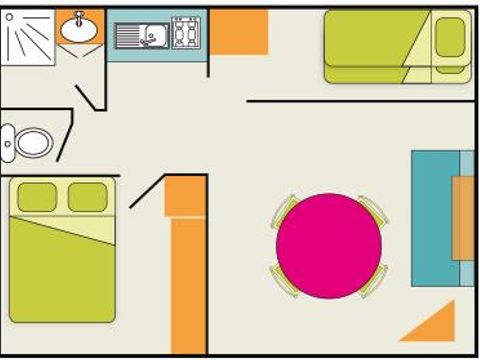 GÎTE 5 personnes - Gîte N°1 chambre 38m²