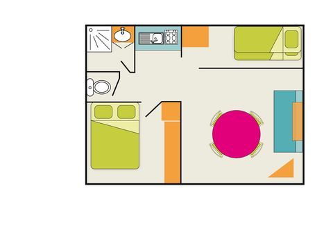 GÎTE 5 personnes - Gîte N°1 chambre 38m²