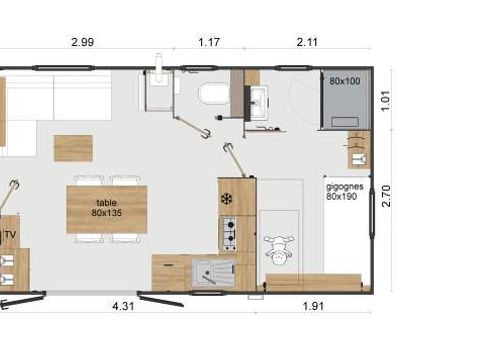 MOBILHOME 4 personnes - Mobil-home Privilège 2 32m² 2 salles de bain