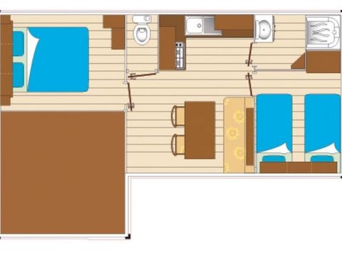MOBILHOME 6 personnes - 2 chambres - TV