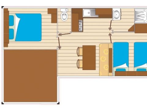 Mobilhome 7 personnes - Evasion 2 chambres 28m²
