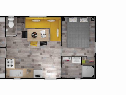 MOBILHOME 6 personnes - BERMUDES 31.50m² - 3 chambres - 6 personnes, avec terrasse bois