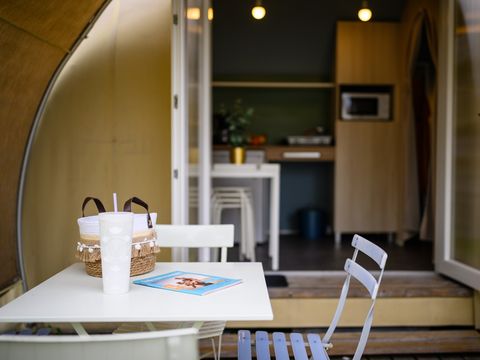 TENTE TOILE ET BOIS 4 personnes - TENTE COCO SWEET 2 ch. 4 pers - 16m2 - auvent toilé