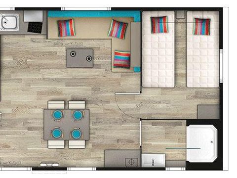 MOBILHOME 4 personnes - Le Santa Fé 2ch. 4 pers