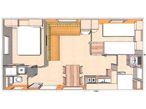 MOBILHOME 4 personnes - Le Montois 2ch. 4 pers