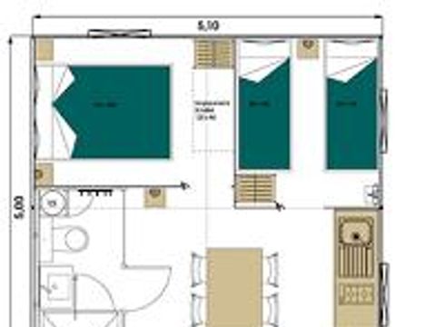 Tente en toile et en bois 5 personnes - Le Lodge Oulébo 2ch. 5 pers