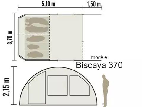 TENTE 5 personnes - La Tot'prête à camper 5 pers 2ch. 5 pers