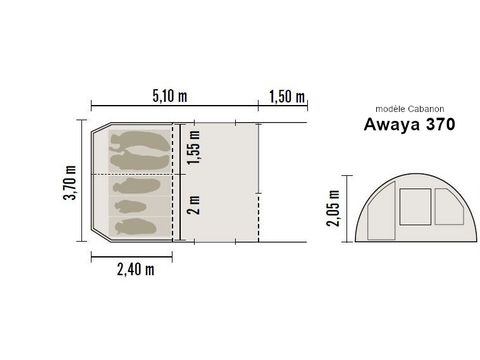 TENTE 5 personnes - La Tot'prête à camper 5 pers 2ch. 5 pers