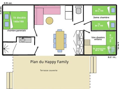 MOBILHOME 6 personnes - Le Happy Family 6 pers