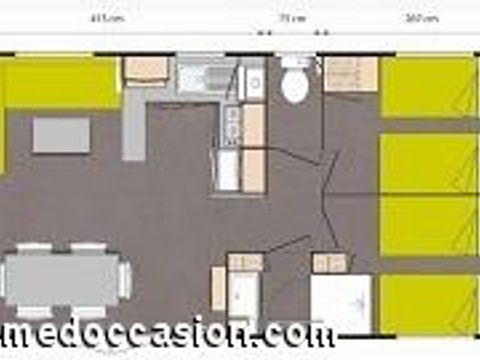 MOBILHOME 6 personnes - CAMPING ACAPULCO  3 chambres +2 SDB+terrasse couverte (lave-vaisselle )36/40m²