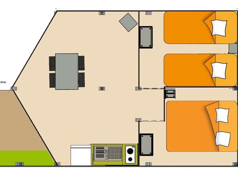 Tente en toile et en bois 4 personnes - Tente Lodge 4P