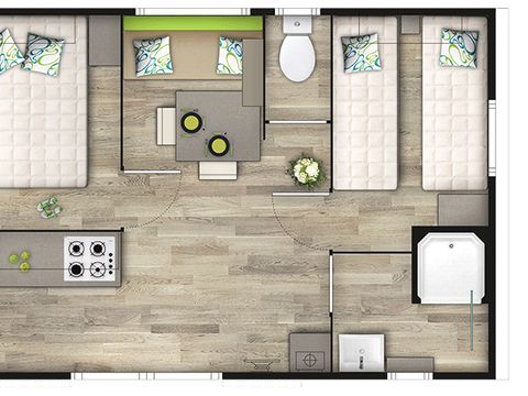 MOBILHOME 4 personnes - MH2 GRAND CONFORT 24 m²