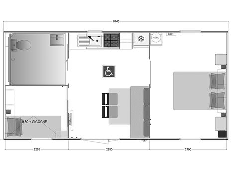 MOBILHOME 5 personnes - MH2 PMR 30 m²