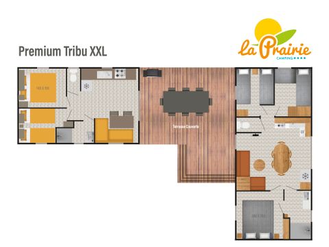 MOBILHOME 10 personnes - Tribu XXL  10 personnes - 5ch/ 2 salles de bain
