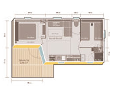 MOBILHOME 6 personnes - Résidence O'HARA PANORAMIQUE CLASSIQUE ECO-CONCU 