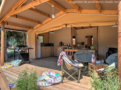 CHALET 4 personnes - Cabane Cotton Confort 32m² - 3 chambres + terrasse couverte + Quartier piéton 6 pers