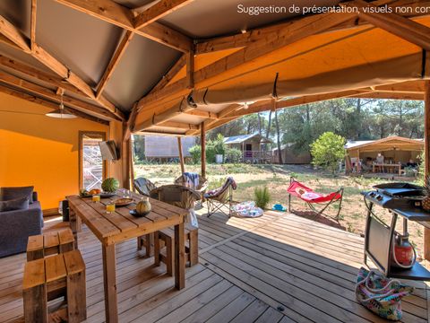 CHALET 4 personnes - Cabane Cotton Confort 32m² - 3 chambres + terrasse couverte + Quartier piéton 6 pers