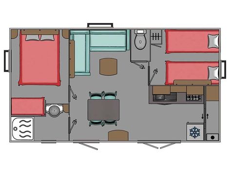 MOBILHOME 6 personnes - CONFORT - Mobil-home Catleya 30m² - 2 chambres 4/6 pers